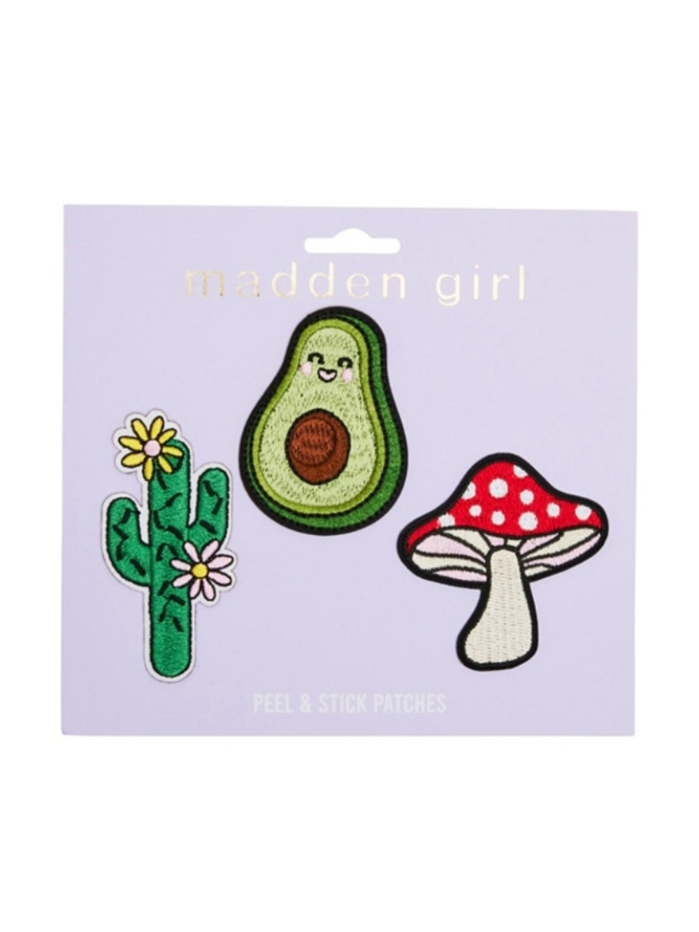 Madden Girl Green, Red & White Embroidered Peel-and-Stick Patch Set